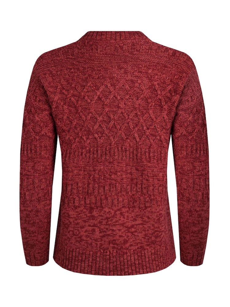 rožnata - Weird Fish Amiens Eco Outfitter Mešani šiv pletena jopa - Slika 3 iz 3