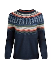 Weird Fish Blue Weird Fish Lowell Eco FairIsle Pattern Jumper - Image 3 of 4