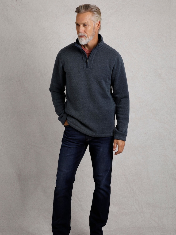 Weird Fish Stowe Recycled 1/4 Zip Soft Knit 100% Organic cotton Sweatshirt - Image 1 of 3