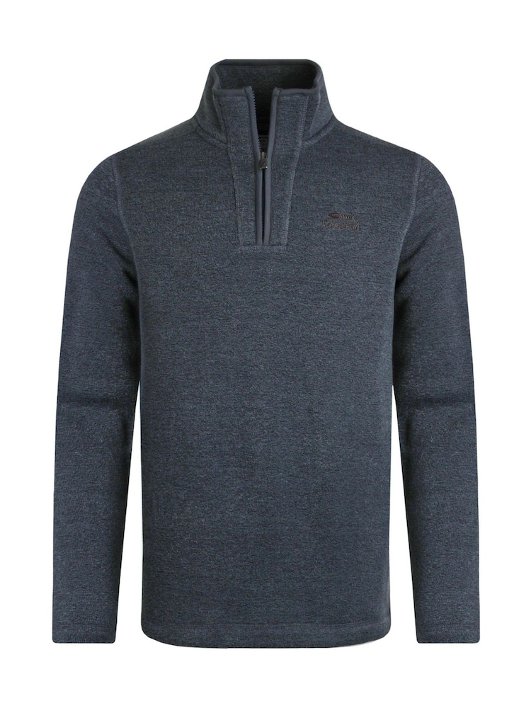 Weird Fish Stowe Recycled 1/4 Zip Soft Knit 100% Organic cotton Sweatshirt - Image 2 of 3