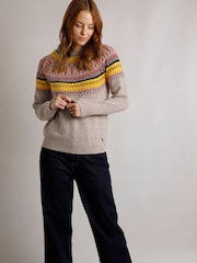 Weird Fish Grey Weird Fish Lowell Eco FairIsle Pattern Jumper - Image 1 of 1