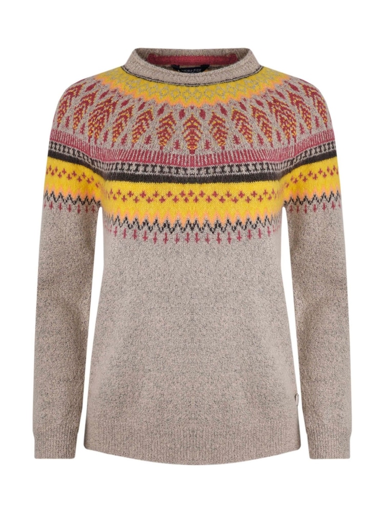 Weird Fish Grey Weird Fish Lowell Eco FairIsle Pattern Jumper - Image 2 of 3
