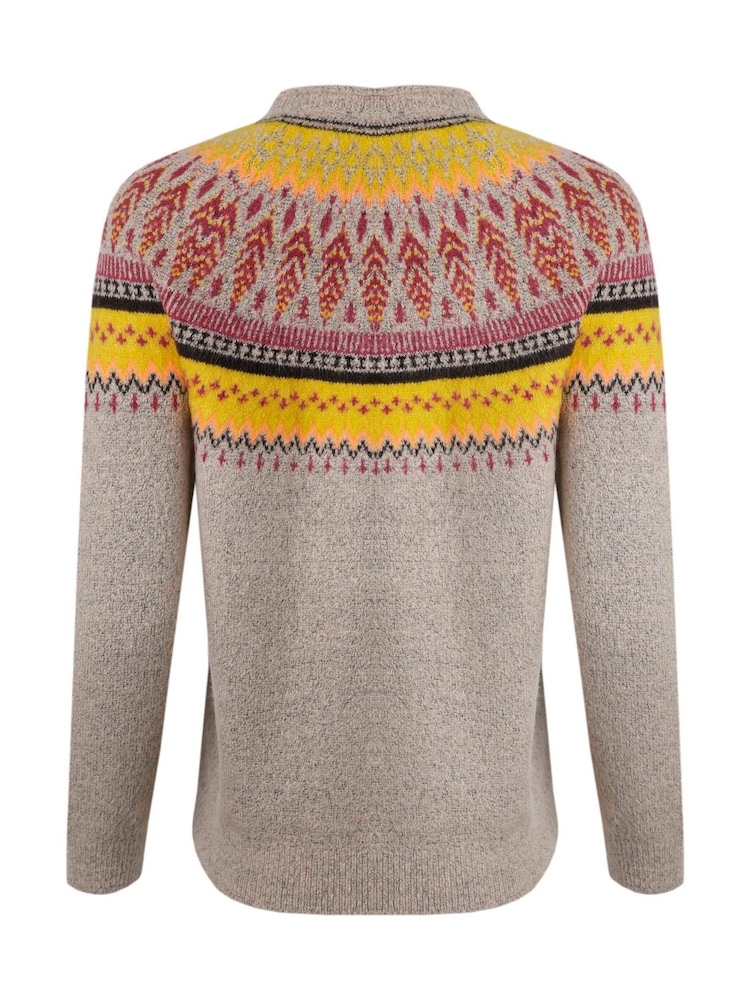 Weird Fish Grey Weird Fish Lowell Eco FairIsle Pattern Jumper - Image 3 of 3