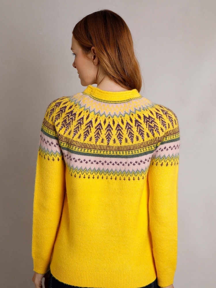 Weird Fish Yellow Weird Fish Lowell Eco FairIsle Pattern Jumper - Image 2 of 7