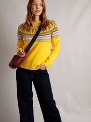 Weird Fish Yellow Weird Fish Lowell Eco FairIsle Pattern Jumper - Image 3 of 7