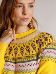 Weird Fish Yellow Weird Fish Lowell Eco FairIsle Pattern Jumper - Image 4 of 7