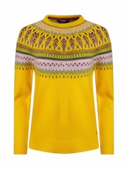 Weird Fish Yellow Weird Fish Lowell Eco FairIsle Pattern Jumper - Image 6 of 7
