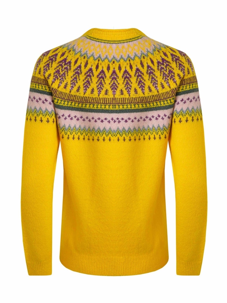 Weird Fish Yellow Weird Fish Lowell Eco FairIsle Pattern Jumper - Image 7 of 7