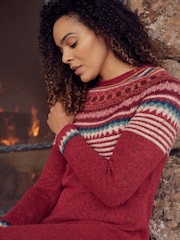 Weird Fish Blakely Eco Fair Isle Knitted Dress - Image 1 of 5