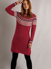 Weird Fish Blakely Eco Fair Isle Knitted Dress - Image 2 of 5