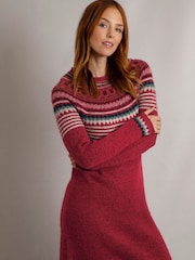 Weird Fish Blakely Eco Fair Isle Knitted Dress - Image 4 of 5