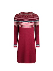 Weird Fish Blakely Eco Fair Isle Knitted Dress - Image 5 of 5