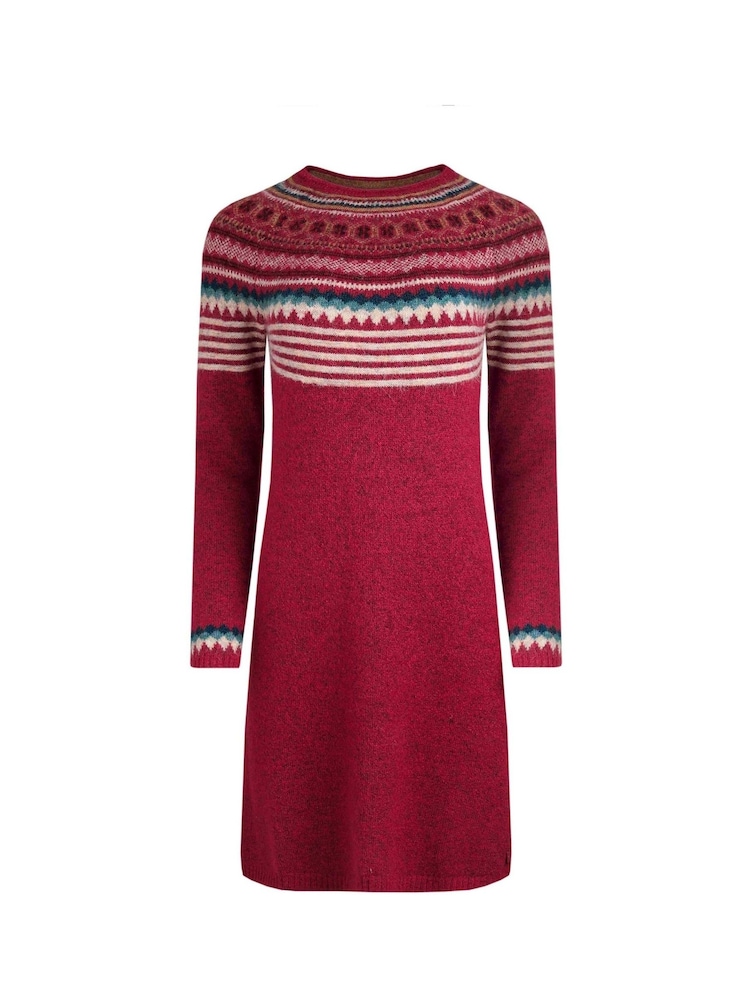 Weird Fish Blakely Eco Fair Isle Knitted Dress - Image 5 of 5