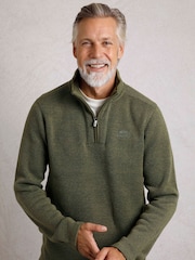 Weird Fish Stowe Recycled 1/4 Zip Soft Knit 100% Organic cotton Sweatshirt - Image 1 of 3