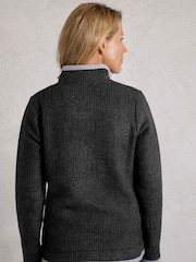 Weird Fish Black Beyonce 1/4 Zip Grid Fleece - Image 2 of 6