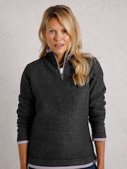 Weird Fish Black Beyonce 1/4 Zip Grid Fleece - Image 3 of 6