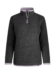 Weird Fish Black Beyonce 1/4 Zip Grid Fleece - Image 5 of 6