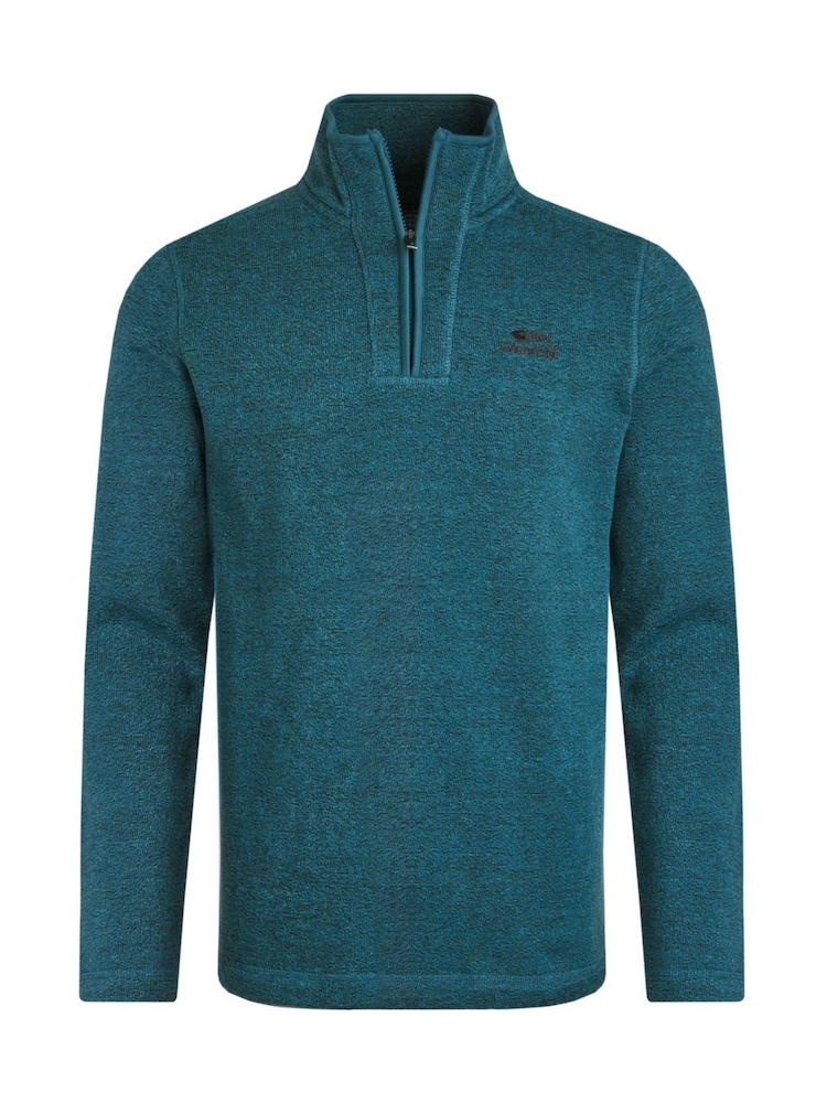 Weird Fish Stowe Recycled 1/4 Zip Soft Knit 100% Organic cotton Sweatshirt - Image 2 of 3