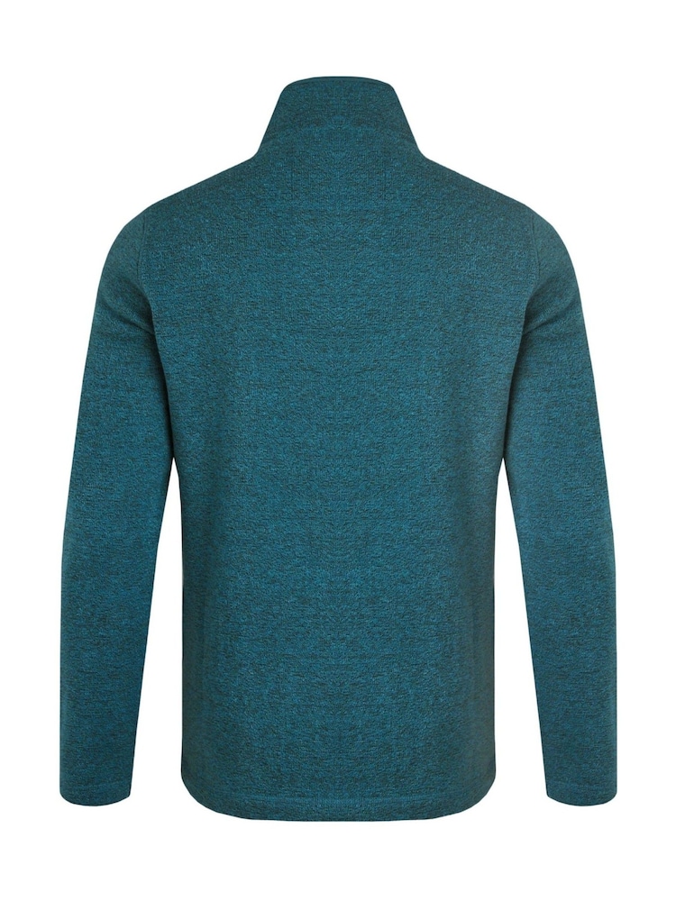 Aqua Blau - Weird Fish Stowe Strick-Sweatshirt mit 1/4-Reißverschluss aus 100 % weicher Bio-Baumwolle - Bild 3 von 3 Aqua Blau - Weird Fish Stowe Strick-Sweatshirt mit 1/4-Reißverschluss aus 100 % weicher Bio-Baumwolle - Bild 3 von 3