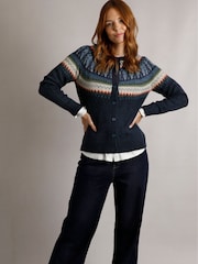 modra - Weird Fish Hatty Eco Fair Isle pletena jopa - Slika 1 iz 3
