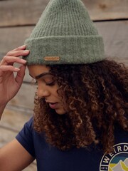 Weird Fish Green Neve Double Rib Beanie Hat - Image 1 of 3