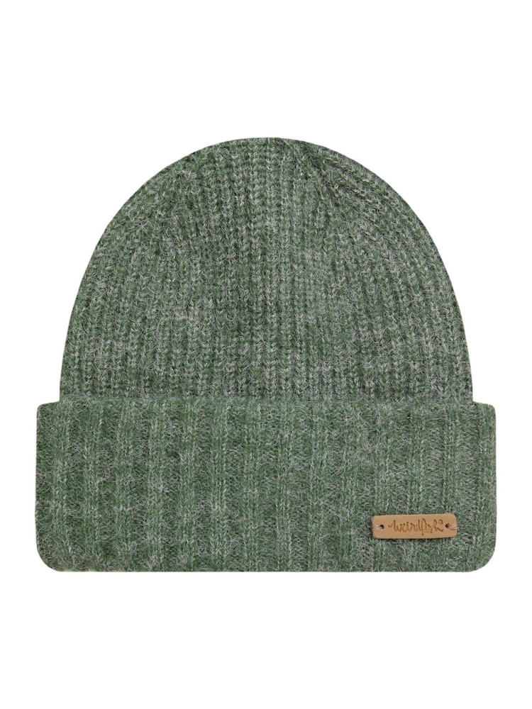 Weird Fish Green Neve Double Rib Beanie Hat - Image 2 of 3