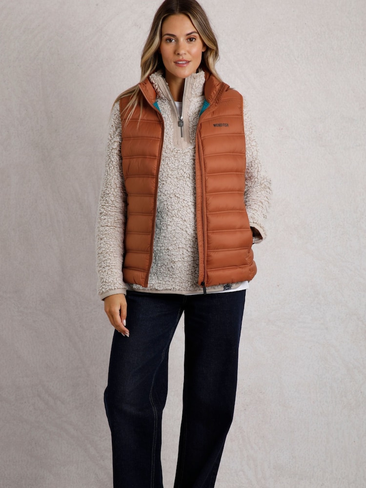 Оранжевый - Weird Fish Atissa Lightweight Padded Gilet - Image 1 of 3