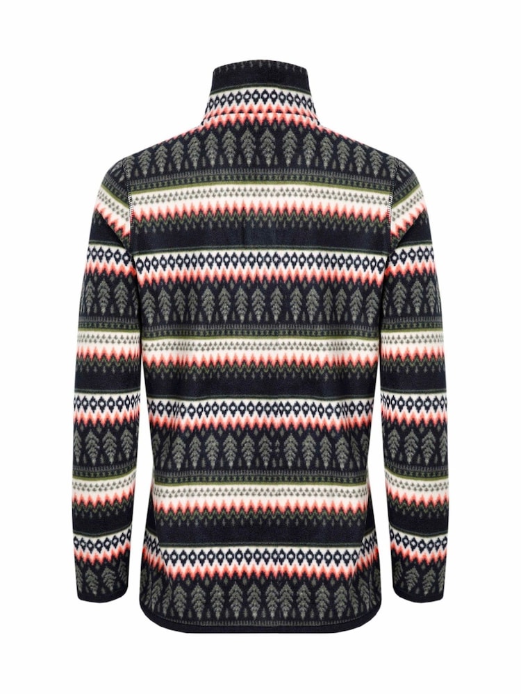 Weird Fish Black/Grey Weird Fish Reena 1/4 Zip Printed Microfleece Sweatshirt - Image 7 of 7