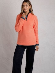 Weird Fish Orange Beyonce 1/4 Zip Grid Fleece - Image 2 of 9