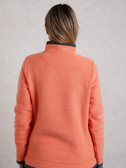 Weird Fish Orange Beyonce 1/4 Zip Grid Fleece - Image 3 of 9