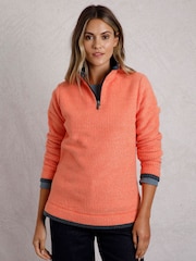 Weird Fish Orange Beyonce 1/4 Zip Grid Fleece - Image 4 of 9