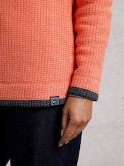 Weird Fish Orange Beyonce 1/4 Zip Grid Fleece - Image 5 of 9