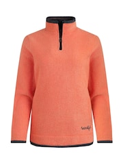 Weird Fish Orange Beyonce 1/4 Zip Grid Fleece - Image 8 of 9