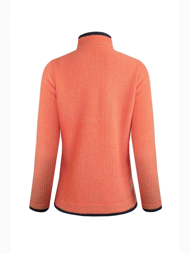 Weird Fish Orange Beyonce 1/4 Zip Grid Fleece - Image 9 of 9