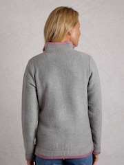 Weird Fish Grey Beyonce 1/4 Zip Grid Fleece - Image 2 of 7