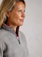 Weird Fish Grey Beyonce 1/4 Zip Grid Fleece - Image 4 of 7