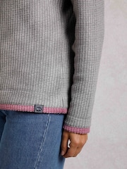 Weird Fish Grey Beyonce 1/4 Zip Grid Fleece - Image 5 of 7