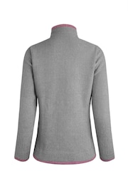 Weird Fish Grey Beyonce 1/4 Zip Grid Fleece - Image 7 of 7
