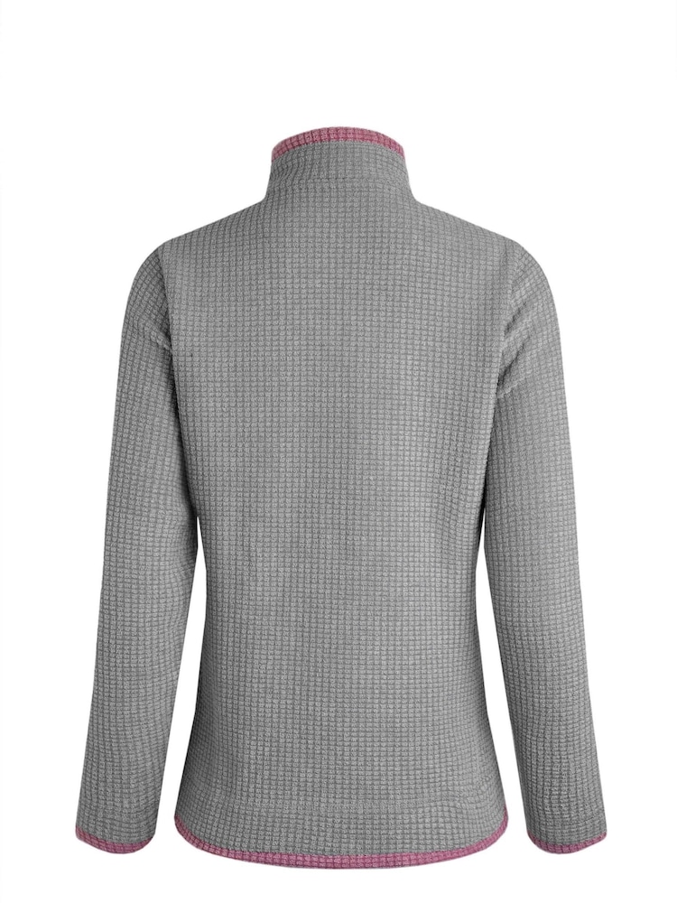 Weird Fish Grey Beyonce 1/4 Zip Grid Fleece - Image 7 of 7