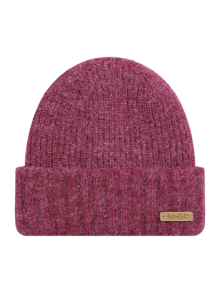 Weird Fish Pink Neve Double Rib Beanie Hat - Image 1 of 2