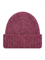 Weird Fish Pink Neve Double Rib Beanie Hat - Image 2 of 2