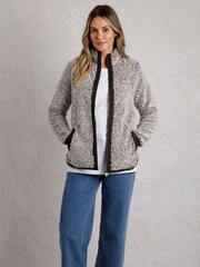 Weird Fish Clove Cosy Full Zip 100% Cotton Fleece - Image 1 of 5