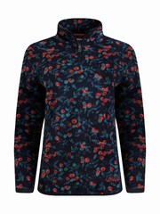 Weird Fish Blue Weird Fish Reena 1/4 Zip Printed Microfleece Sweatshirt - Image 5 of 6