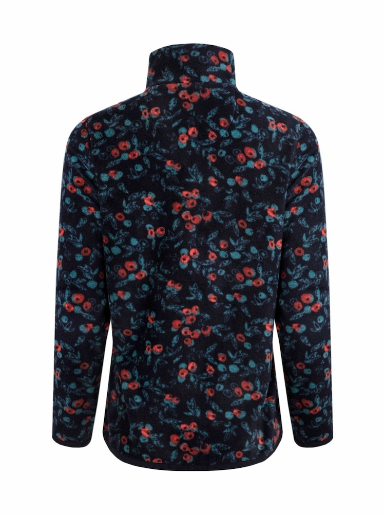 Weird Fish Blue Weird Fish Reena 1/4 Zip Printed Microfleece Sweatshirt - Image 6 of 6