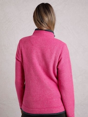 Weird Fish Pink Ariana Eco Full Zip Grid Fleece - Image 2 of 6