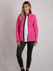 Weird Fish Pink Ariana Eco Full Zip Grid Fleece - Image 5 of 6