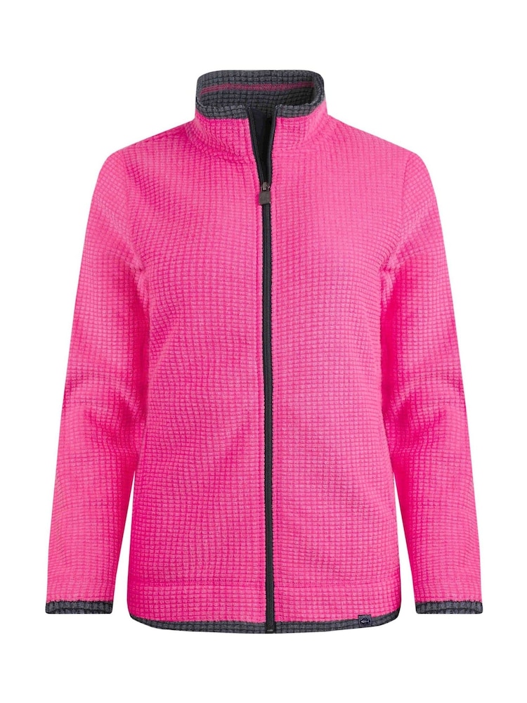 Weird Fish Pink Ariana Eco Full Zip Grid Fleece - Image 6 of 6
