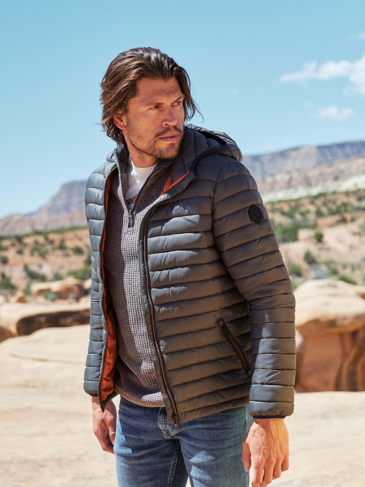 Weird Fish Grey Flete Lightweight Showerproof Padded Jacket - Image 1 of 10