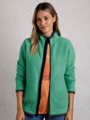 Weird Fish Green Ariana Eco Full Zip Grid Fleece - Image 1 of 3