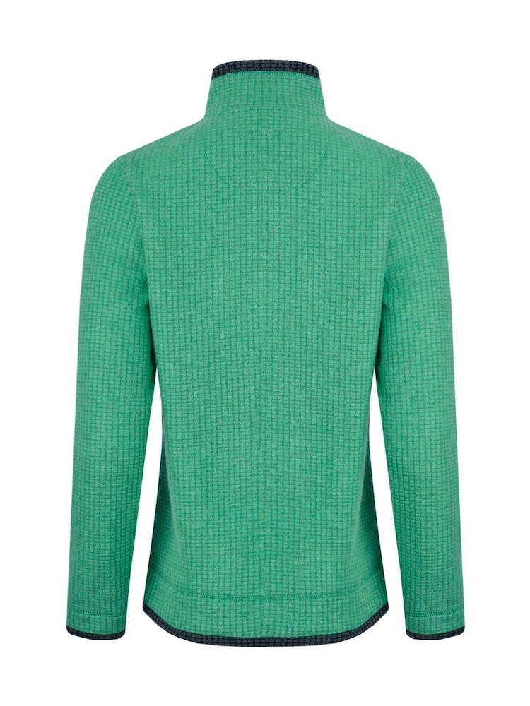 Weird Fish Green Ariana Eco Full Zip Grid Fleece - Image 3 of 3
